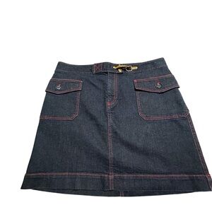 Lauren Jean Co. Ralph Lauren Nolita Denim Mini Skirt Metal Clasp Sz.14 Casual
